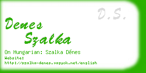 denes szalka business card
